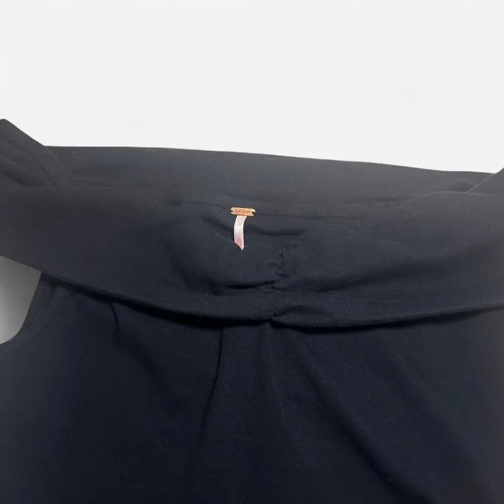 Free People “Cooler in Capri” Off-Shoulder Ruched Top Dark Femme Minimal small